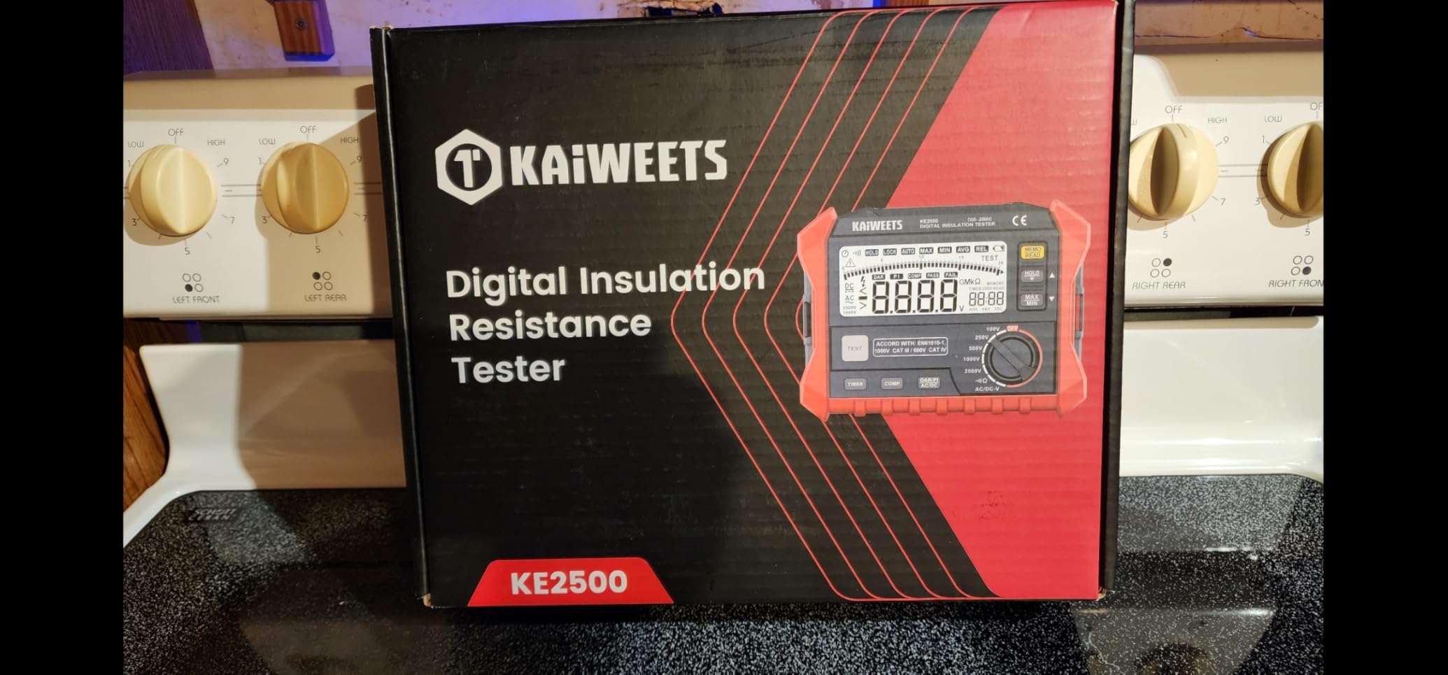 KAIWEETS Insulation Resistance Tester, Up to 200GΩ, Pro Megohmmeter, 5 Range 100V/250V/500V/1000V/2500V, One-Toch DAR/PI, Max/Min, Measures Resistance, AC/DC Voltage for HVAC, Motors, Solar, KE2500 customer photo 1