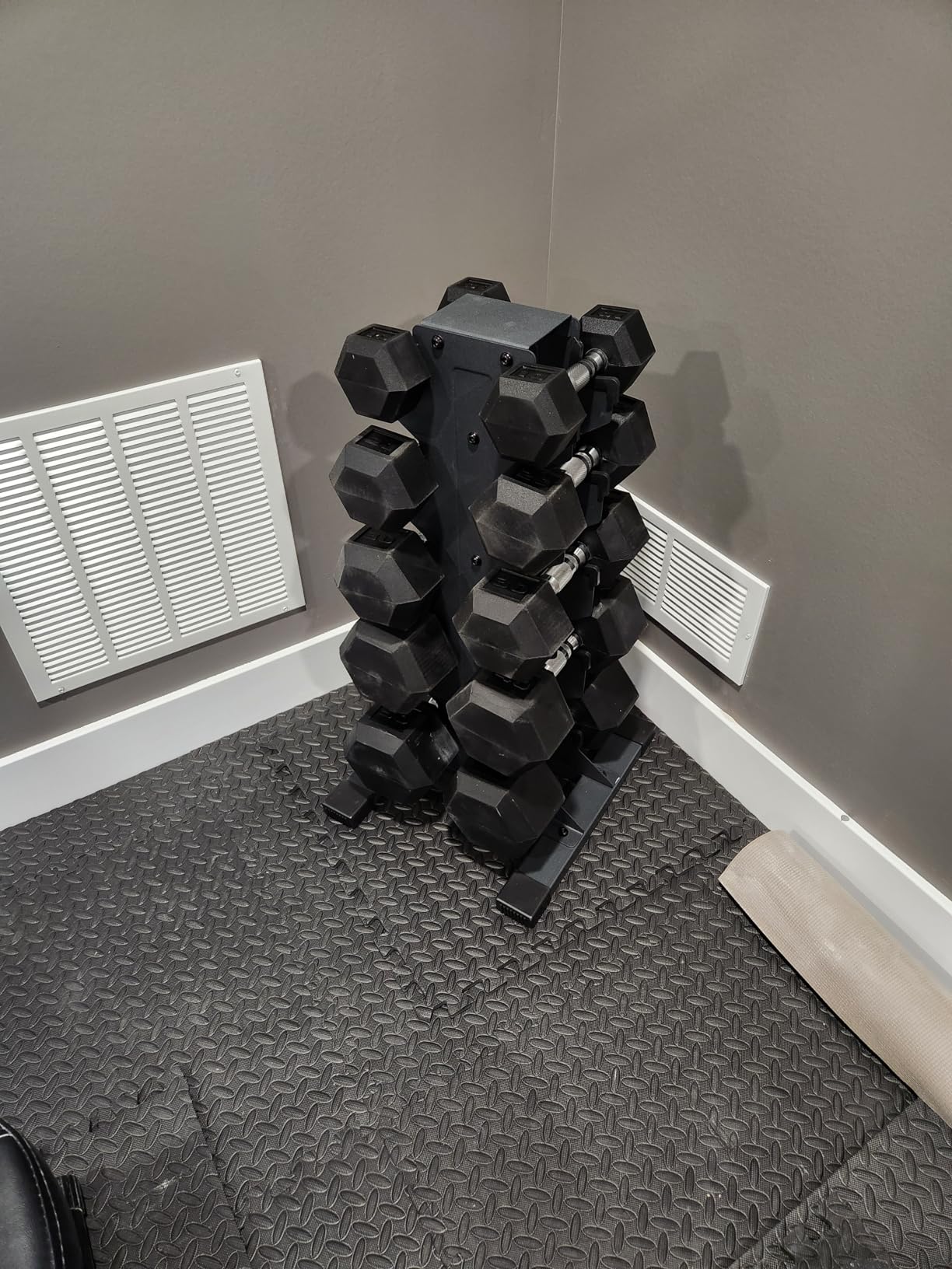 CAP Dumbbell Set with Rack, Rubber Coated Hex Free Weight Set | 100-300 lb Options, Vertical Space-Saving Storage for Home Gym Strength Training customer photo 1