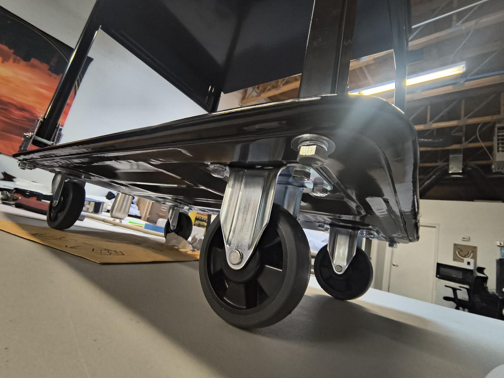 VEVOR Heavy Duty Platform Truck, 2000 LBS Industrial Steel Flatbed Cart with 360° Swivel Wheels, 48