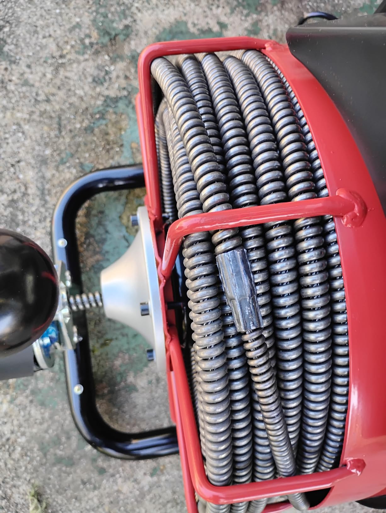 VEVOR Drain Cleaner Machine 100 FT x 3/4 Inch, Auto Feed Sewer Snake Auger on Wheels, Portable Drain Cleaning Machine with 4 Cutters & Air-activated Foot Switch for 4
