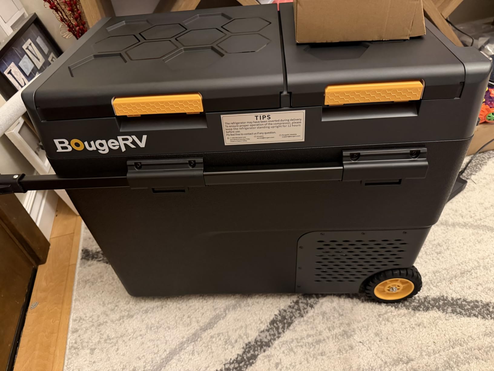 BougeRV 12V Refrigerator CRD2 V2.0 52QT, -4°F~68°F, Dual Zone Car Fridge | Dual Zone Cooling, Independent Temp Control, Optional 240 Wh Battery, Wheels and Telescopic Handle, Outdoor Camping Travel RV customer photo 1