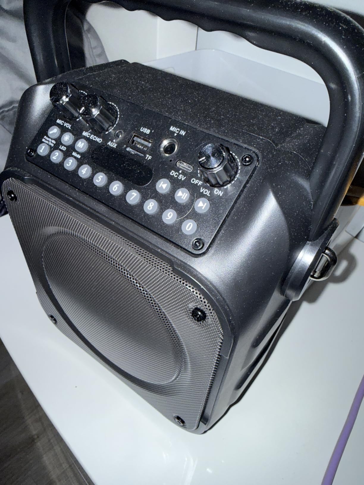 Karaoke Machine with 4 Wireless Microphones for Adults and Kids | Bluetooth Speaker, 5 Light Modes, PA System, TWS Stereo Pairing, USB/TF/REC/FM/AUX, 6-8H Playtime for Home Party and Outdoor customer photo 2