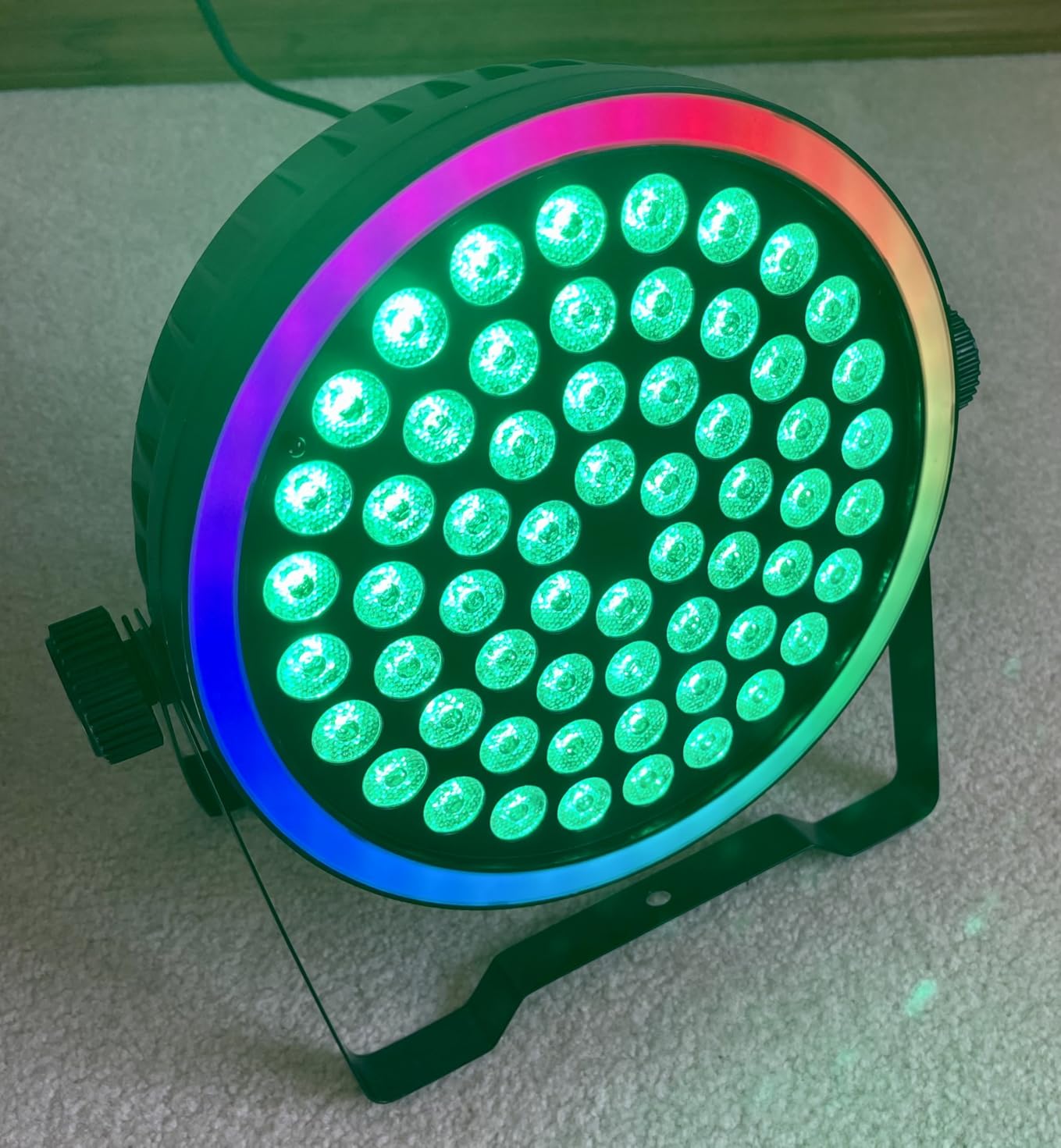 90W RGB Stage Par Lights with Ambient Light Strip - Dual Layer Halo Effect, DMX512 & Sound Activation, 60 LEDs Uplight for Wedding Party DJ Church Concert Indoor (4 Pack) customer photo 2