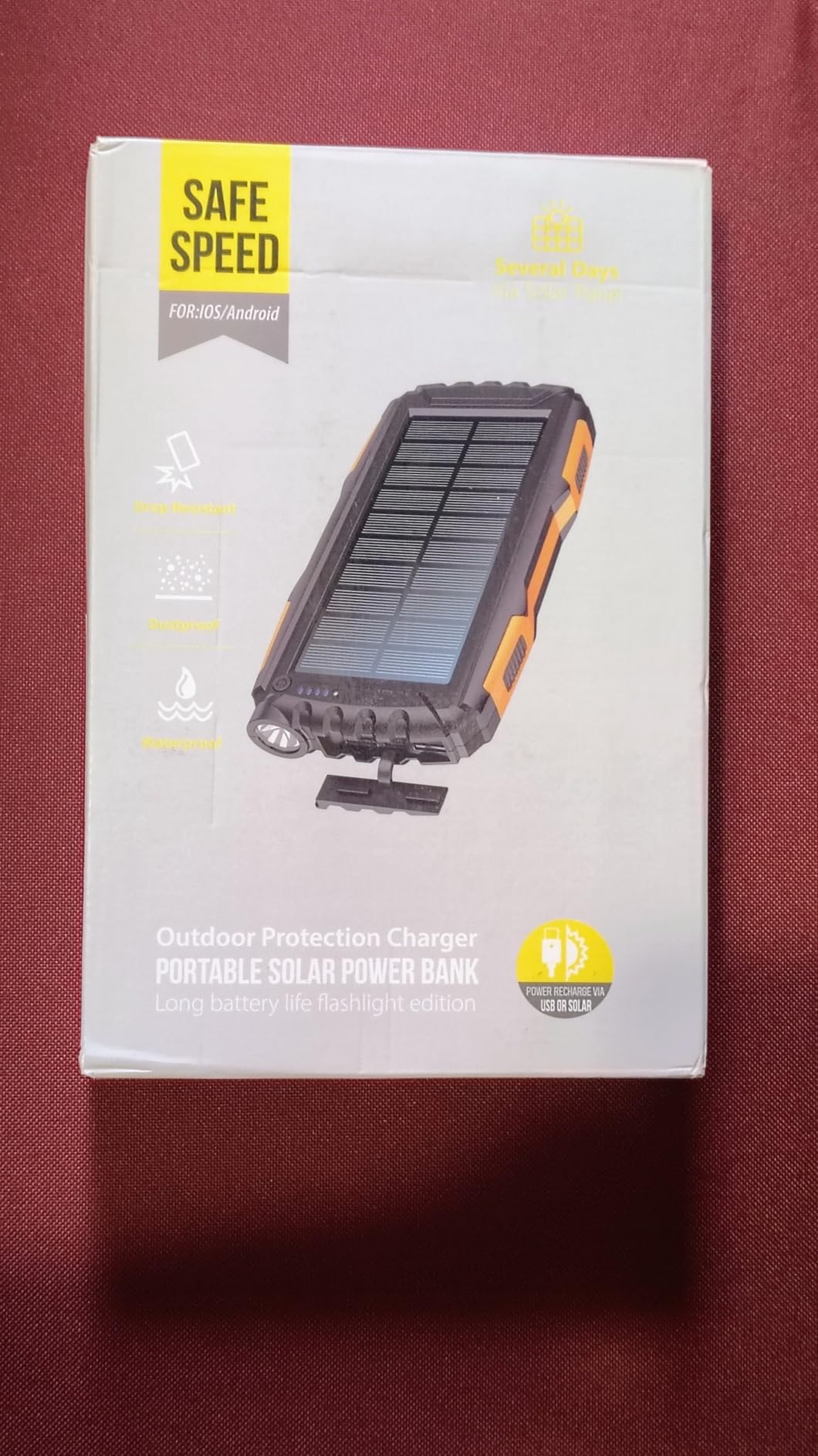 Mregb Solar Charger Power Bank 42800mAh, Portable Charger, Solar Power Bank, External Battery Pack 5V3.1A QC 3.0 Fast Charger Built-in Super Bright Flashlight (Black) customer photo 2