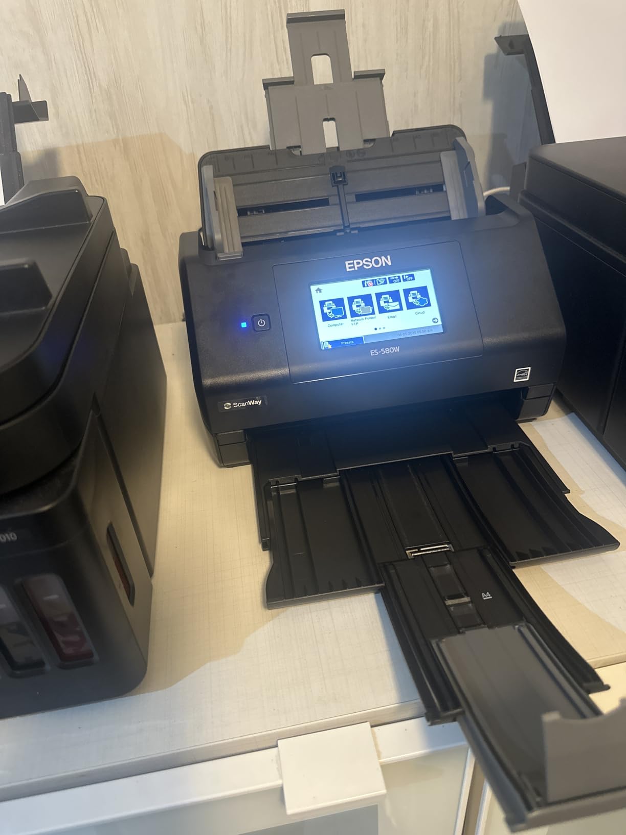 Epson Workforce ES-590W Wireless & USB High-Speed AI & Cloud Ready Desktop Color Duplex Document Scanner for Mac & PC, up to 45 ppm, Large 4.3