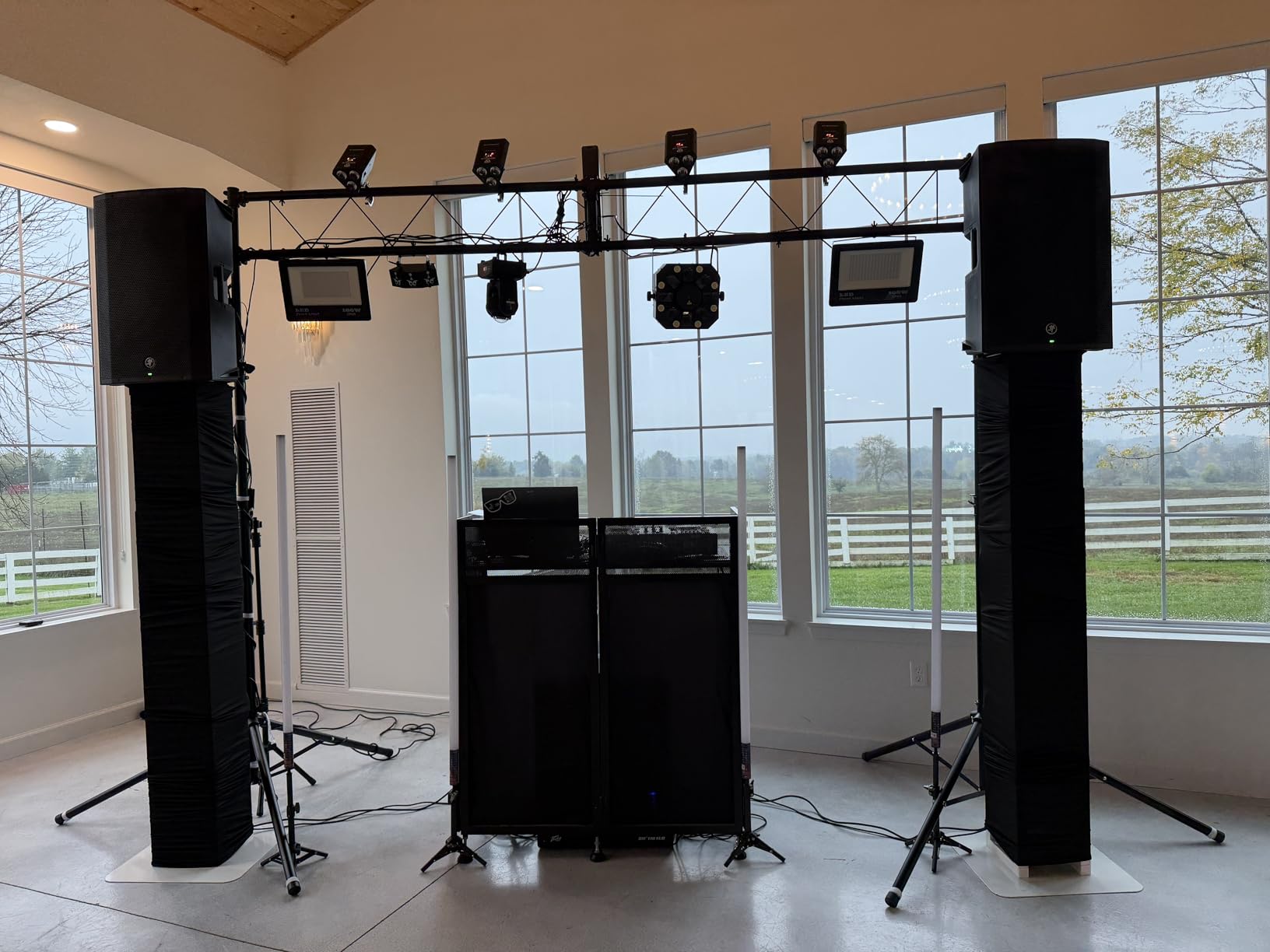 S AFSTAR Lighting Truss Stand System, Heavy Duty DJ Light Stand with 2 Folding Tripods & 12 Mounting Points, Height Adjustable Light Hanging Kit for Music Gear, Stage, Wedding & Concert customer photo 2