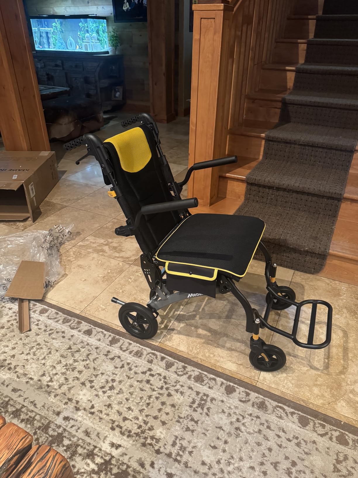 Transport Wheelchairs for Adults Lightweight Foldable Reclining Chair with Telescopic Handle, Portable Folding Travel Transfer Wheel Chairs for Senior customer photo 2