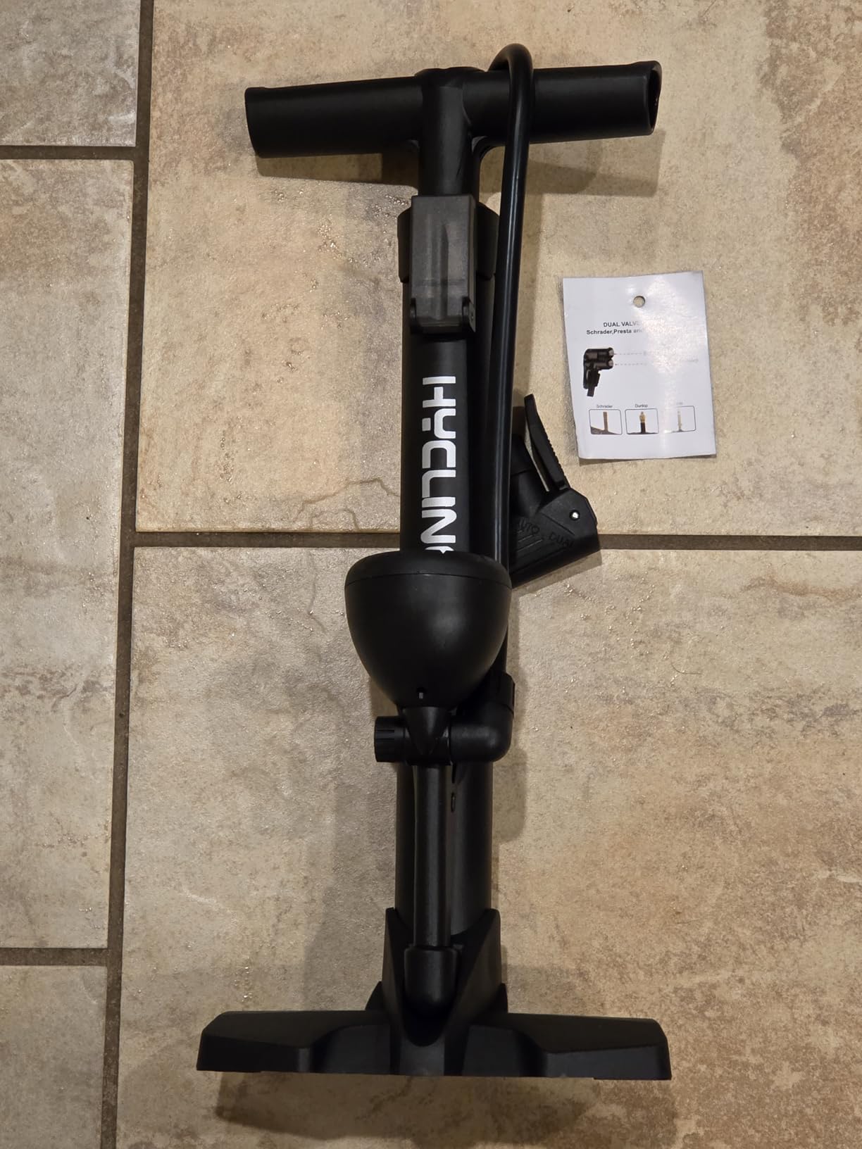 Hycline Bicycle Pump Durable Bike Floor Pump with Auto Dual Valve | 160 PSI Precision Pressure Gauge, Switch-Free Presta & Schrader Valve Head, Thickened Barrel, Adjustable Target Needle customer photo 1