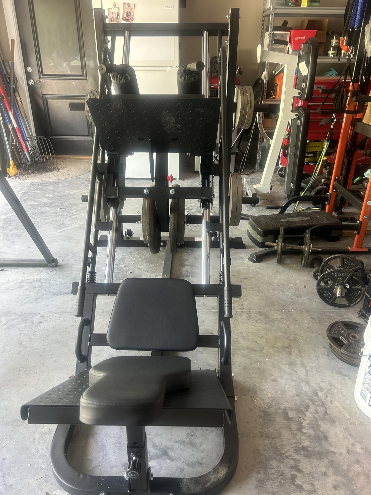 Dripex Leg Press Hack Squat Machine Combo for Home Gym, Upgraded Leg Press | Alloy Steel Frame, Transport Wheels, 4 Weight Storage, Large Footplate for Full Lower Body Workout, Weight Plates Not Included customer photo 1