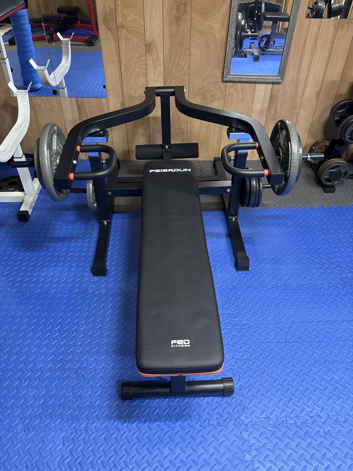 FEIERDUN Chest Press Machine, 1250 LB Adjustable Bench Press | 3-Grip U-Handles, Independent Arms and 11+3 Adjustable Positions, Heavy-Duty Supine Press Machine customer photo 2