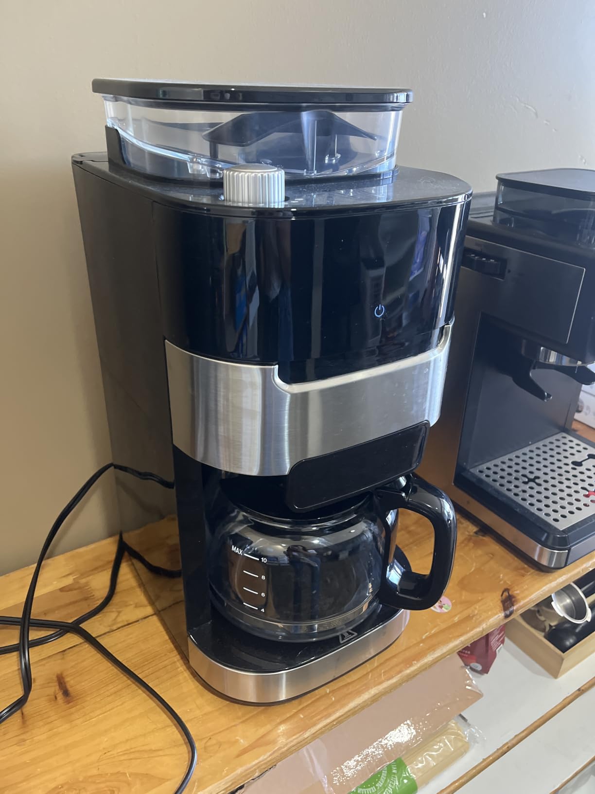 Electactic 10-Cup Drip Coffee Maker with Built-in Grinder, Programmable Grind and Brew Coffee Machine, 1.5L Water Tank with Timer, 2H Keep Warm, Smart LED Touchscreen, Light Black customer photo 1