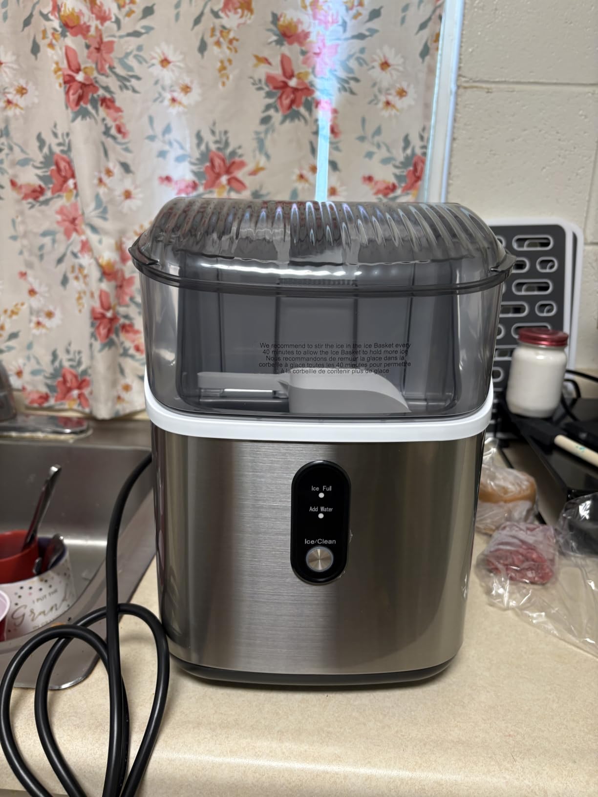 COWSAR Nugget Countertop Ice Maker, Automatic Ice Dispenser, 33 lbs/Day Chewable Pellet Ice Machine with Self-Cleaning & Measured Dispensing, Portable Ice Maker for Home, Kitchen, Office customer photo 2