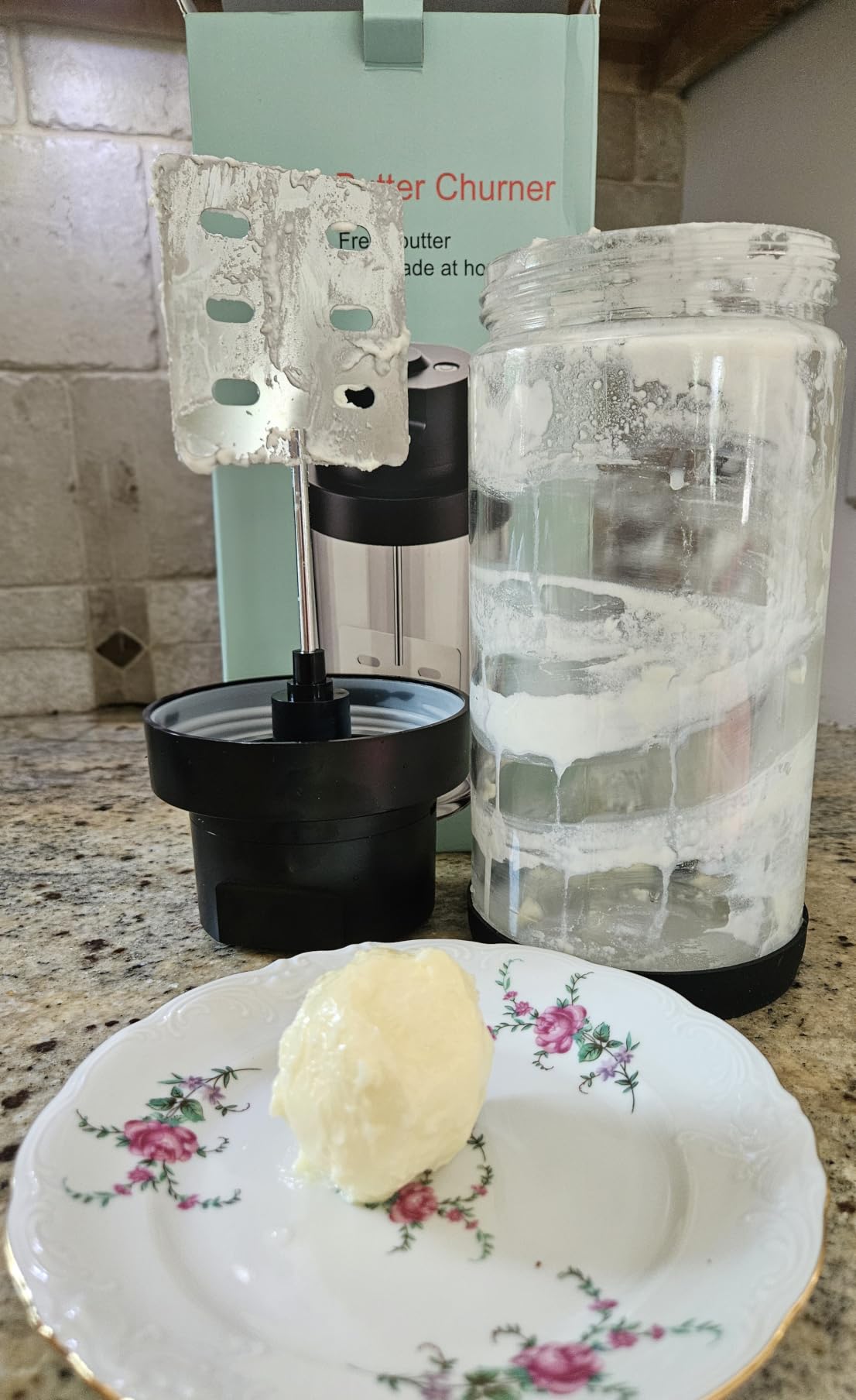 Electric Butter Churner 61oz 1.8L Glass Jar One-Touch Butter Maker | High-Speed Blending customer photo 1