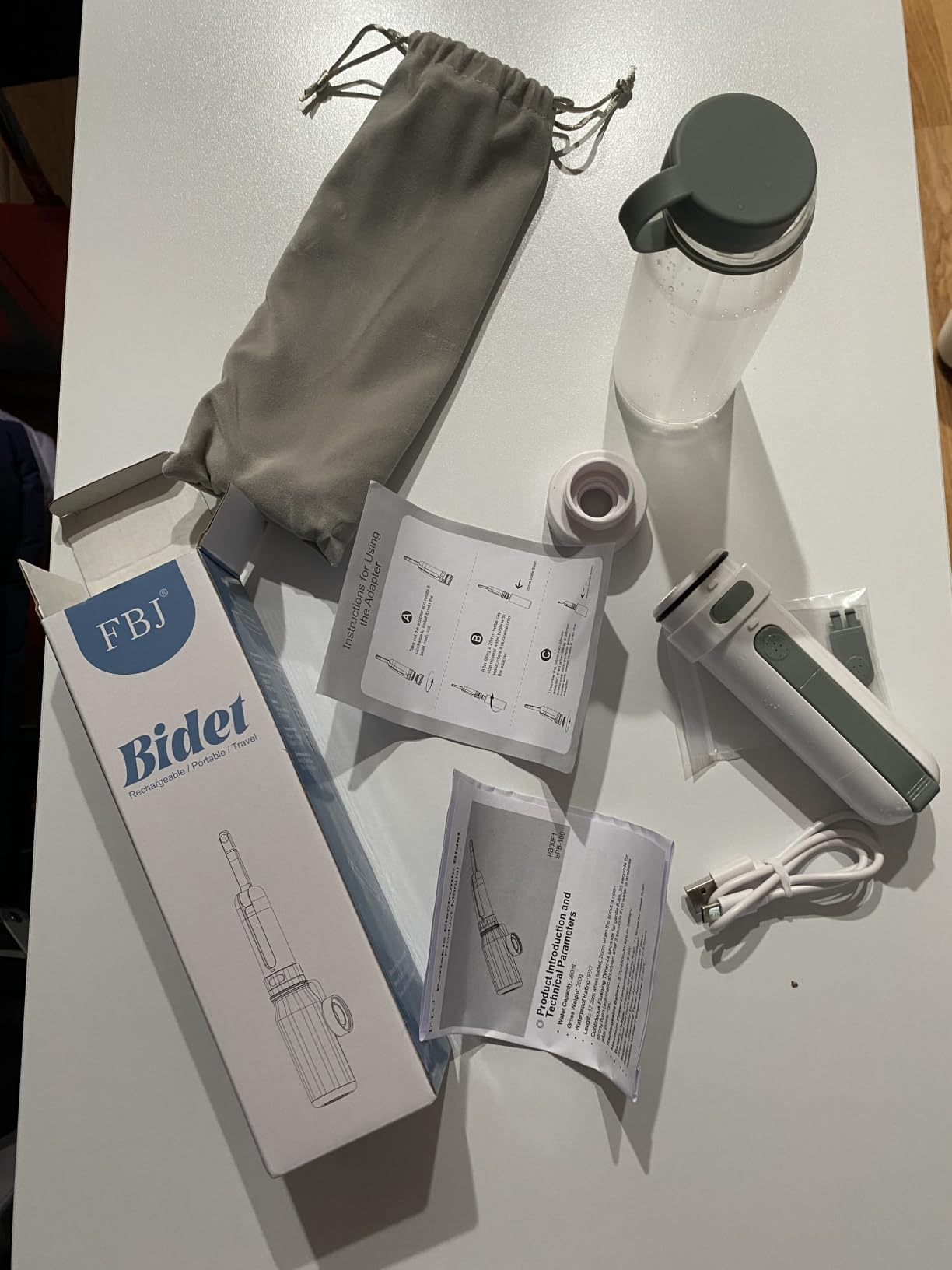 FBJ Portable Bidet, Rechargeable Bidet for Travel, Electric Peri Bottle High Pressure Handheld Sprayer with 3 Spray Modes, IPX7 Waterproof Travel Bidet for Women, Men, Postpartum, Personal Hygiene customer photo 1