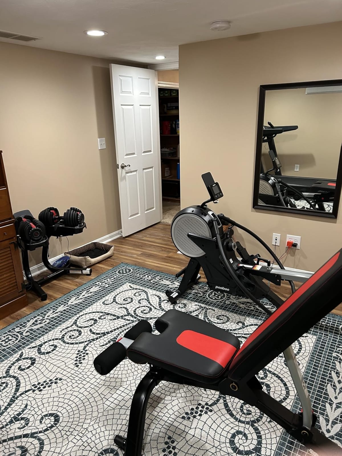 pooboo Dual Scull Rowing Machine with Wind and Magnetic Resistance | Rower Machine with 400 Lb Capacity, 14 Resistance Levels, Foldable Design, Quiet Operation And App Support for Home Workouts customer photo 1