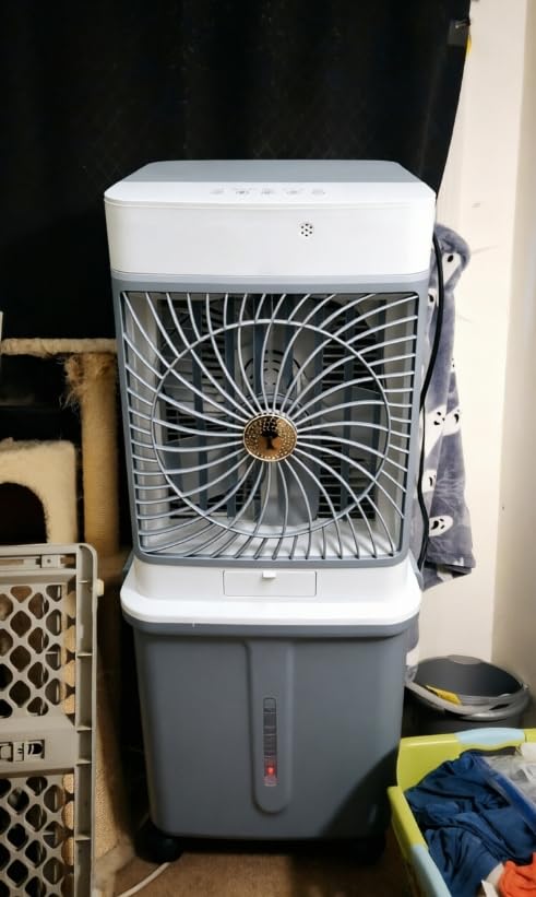 Evaporative Air Cooler, 2026 Upgraded Swamp Cooler with 10 Gallon WaterTank | Portable Air Conditioners, Windowless Portable AC Unit Cooling Fan That Blow Cold Air, Ultra Quiet for Room, Restaurant customer photo 2