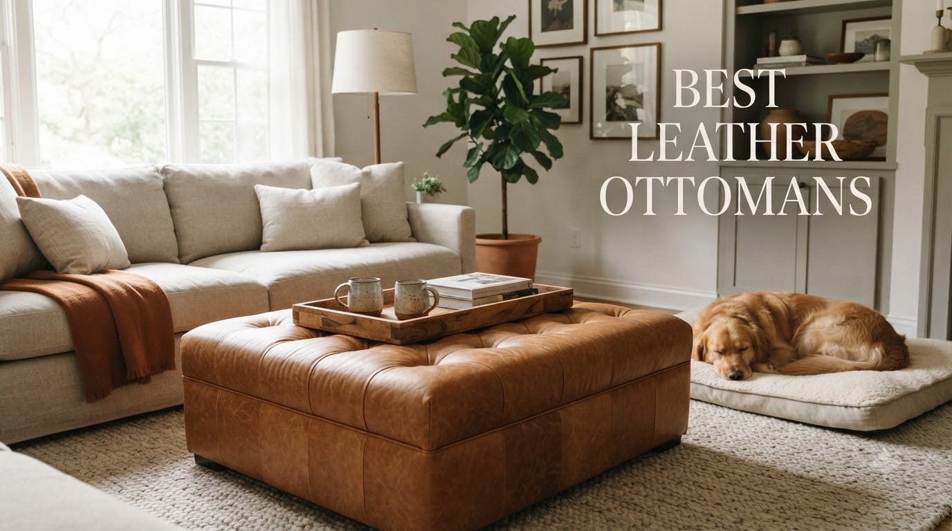 best leather ottomans
