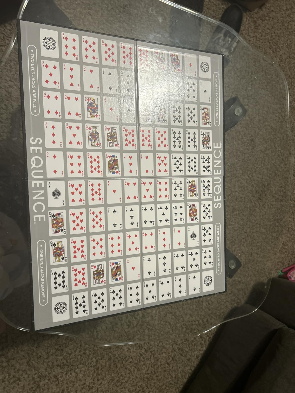 SEQUENCE- Original SEQUENCE Game with Folding Board, Cards and Chips by Jax ( Packaging may Vary ) White, 10.3