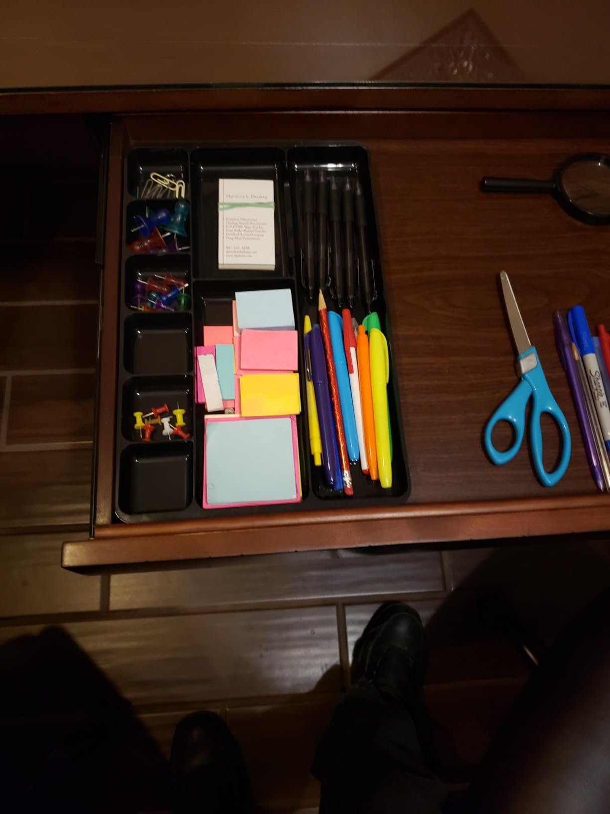 Rubbermaid Extra Deep Desk Drawer Director Tray, Plastic, 11.875 x 15 x 2.5 Inches, Black customer photo 2