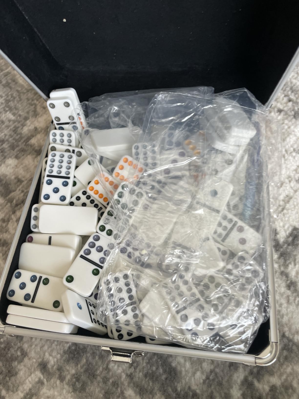 Spin Master Games Mexican Train Dominoes Set in Metal Case Classic Game customer photo 1