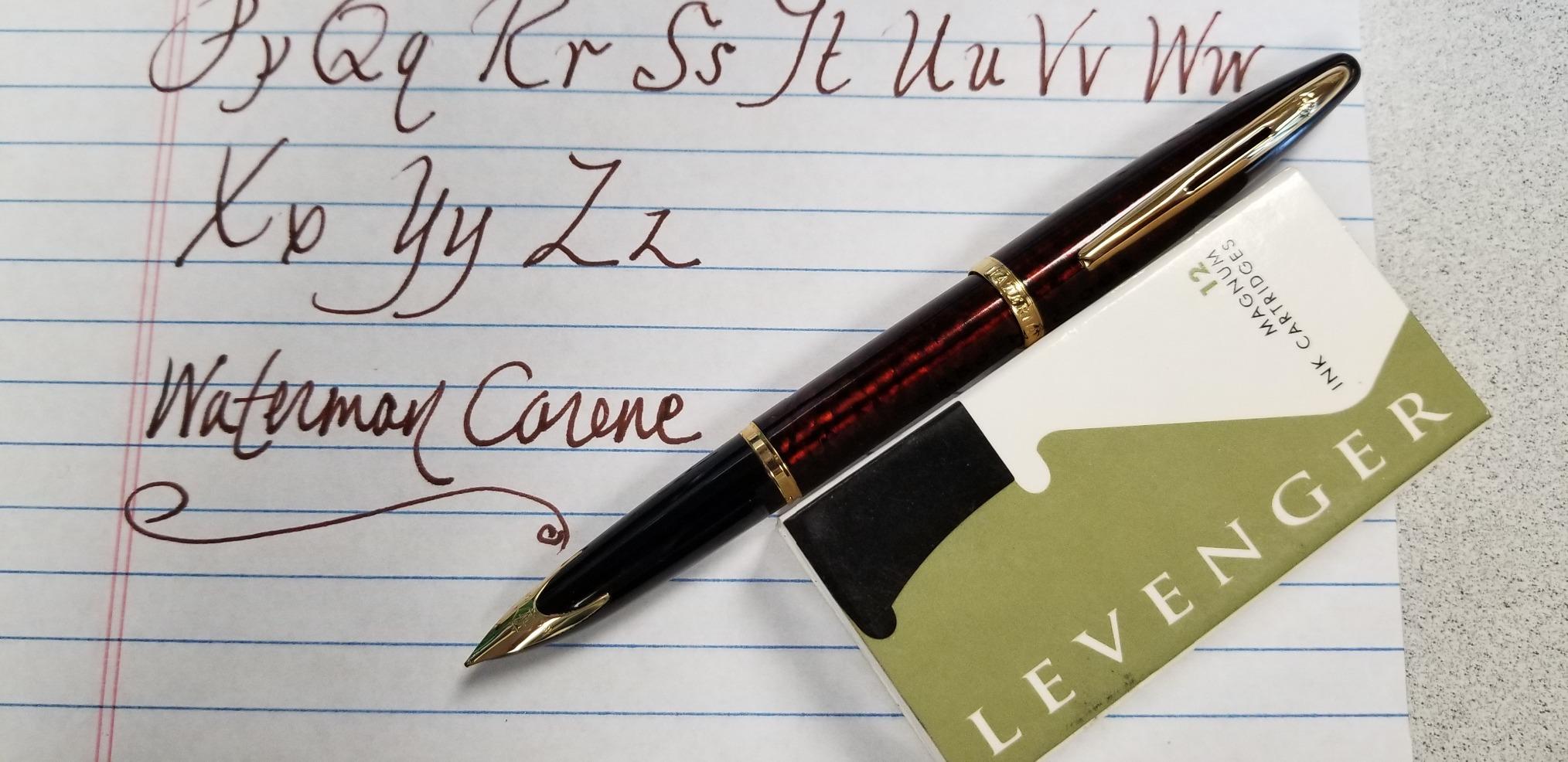 Waterman Carène Marine Amber Fountain Pen | Gloss Brown & Black with 23k Gold Clip | Medium Nib with Blue Ink Cartridge | Gift Box customer photo 2