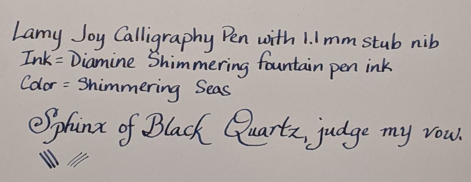 Lamy joy AL - calligraphy fountain pen with ergonomic grip & polished steel nib in line width 1.1 mm - Calligraphy Fountain Pen with ribbon nib - incl. ink cartridge T 10 blue customer photo 2