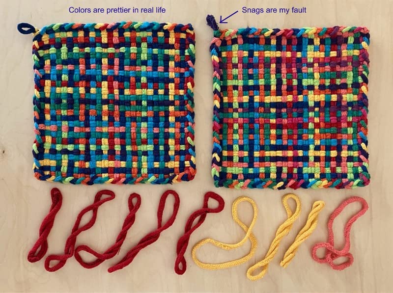 Harrisville Designs Friendly Loom Potholder Pro Weaving Kit | 10”x10” Sturdy Metal Loom and Quality Cotton Weaving Loops | Complete Kit to Weave 2 Large, Durable Potholders | Made in the USA customer photo 1