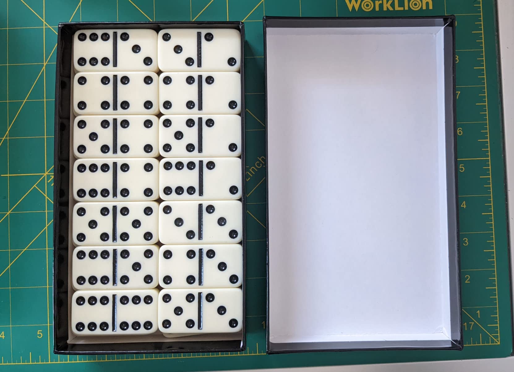 CHH Black/Cream Color Double 6 Jumbo Size Domino Tiles – Premium Set of 28 Ivory Dominoes – Classic Family Game in Cardboard Box customer photo 2