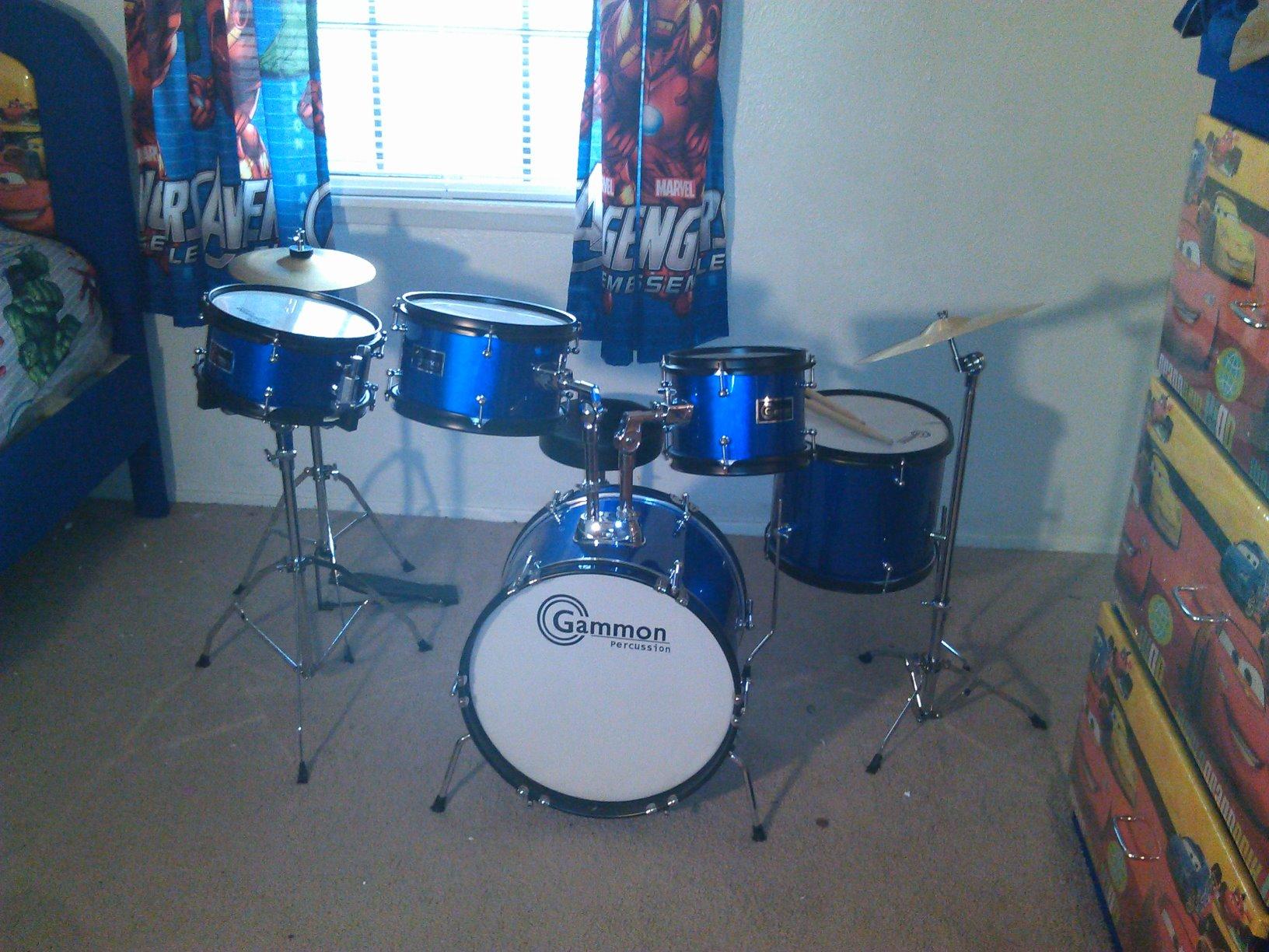 Gammon Percussion 5-Piece Kids Drum Set, Complete Junior Drum Kit with Cymbals, Hardware, Sticks, & Throne - Black customer photo 2