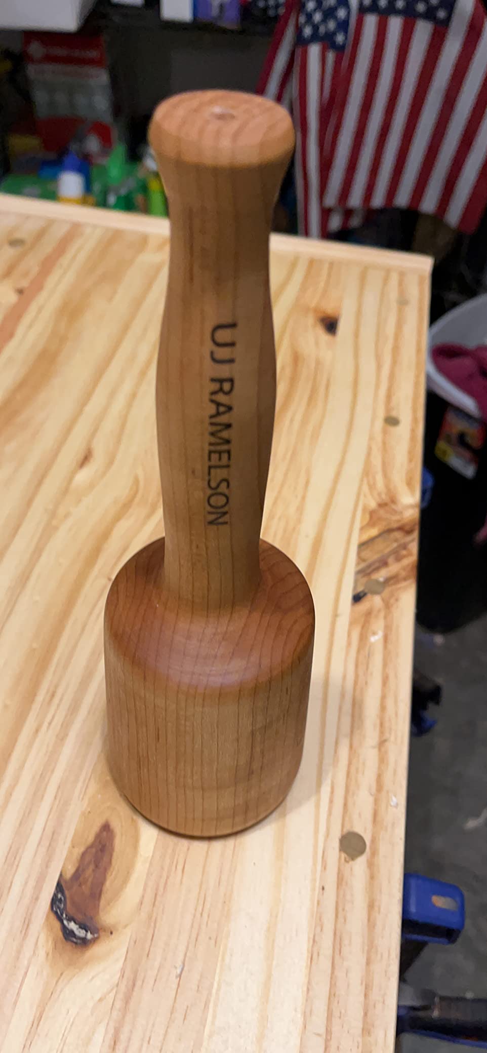 UJ Ramelson Rock Maple Mallet, Wood Carving Tool, Chisel Work, Joinery, Cabinet Making, Made in USA, 9 1/2