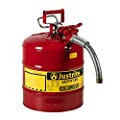 Justrite Type II Gasoline Safety Can, Red Galvanized Steel, FM Approved customer photo 1