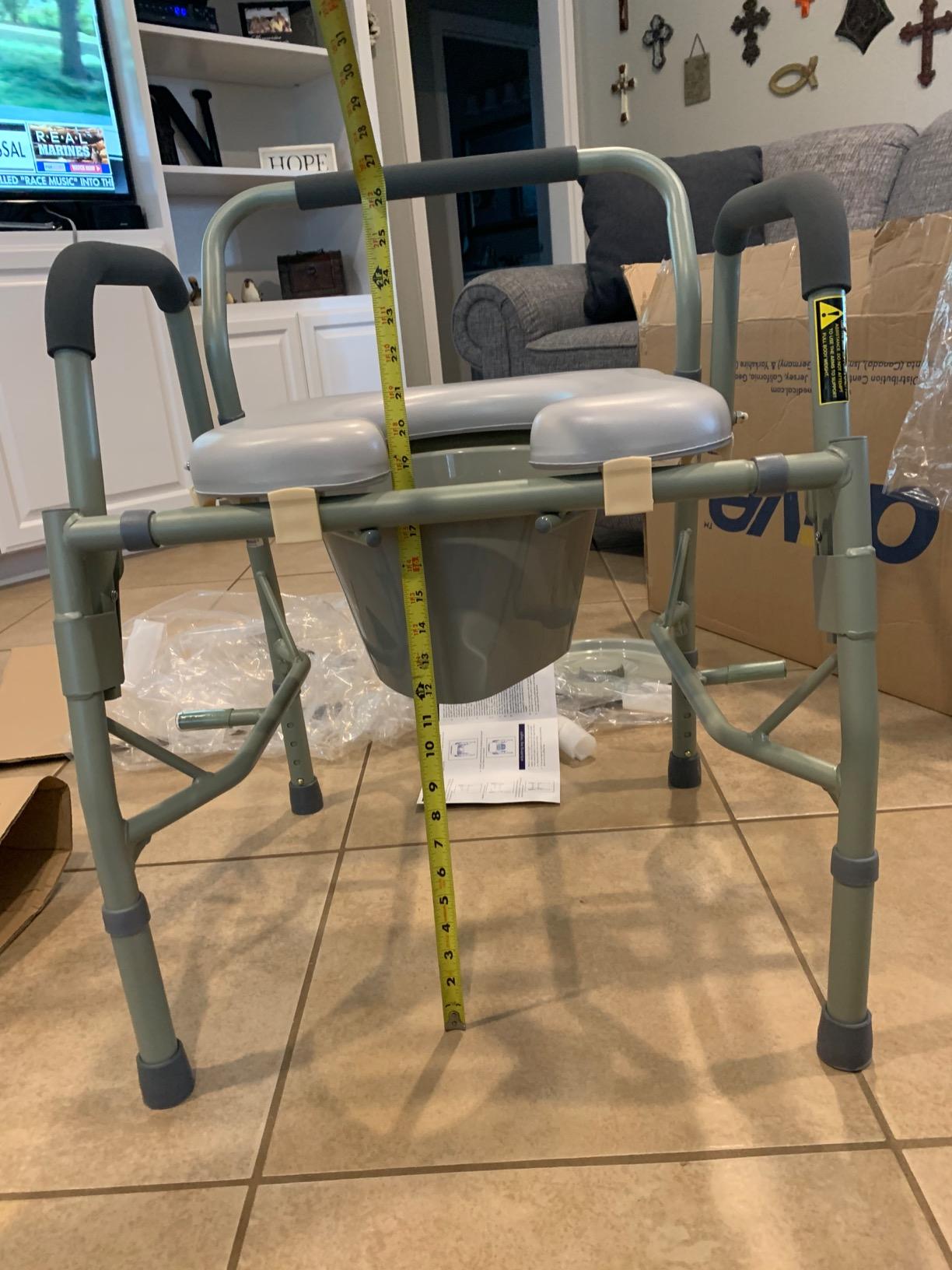 Drive Medical Commode Chair for Toilet with Padded Seat and Arms, Gray customer photo 2