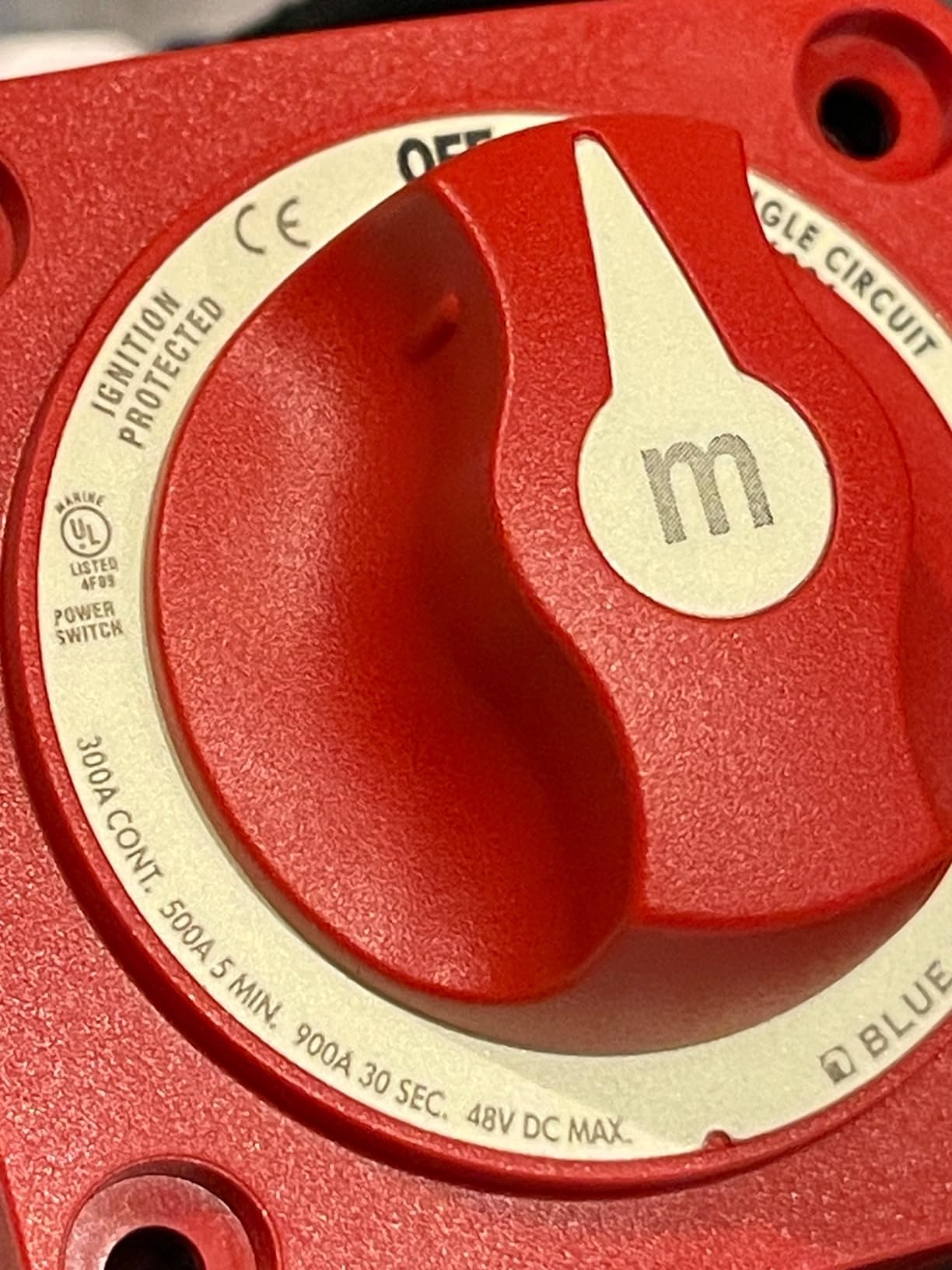 Blue Sea Systems m-Series On/Off Battery Switch, Red customer photo 2