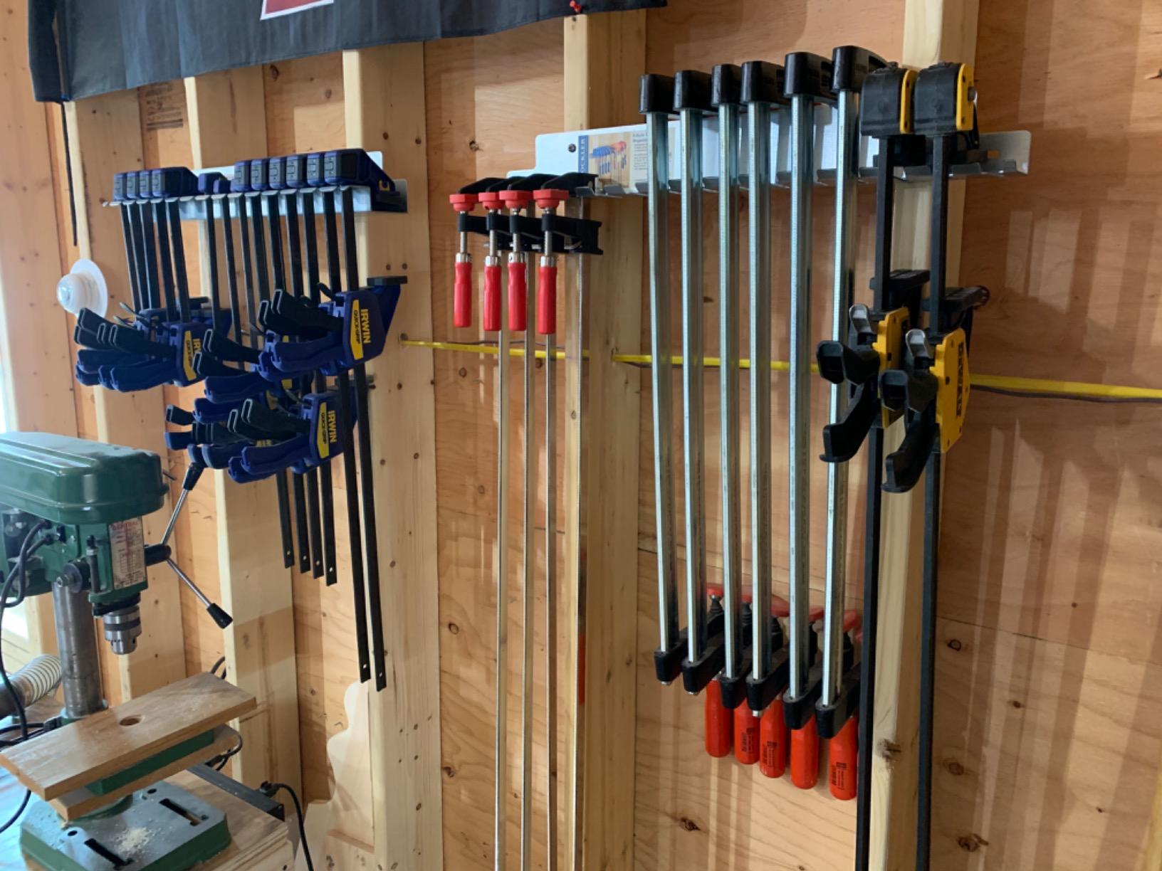 Rockler F-Clamp Rack for Wood Clamps (24-3/8”), Rack Helps to Store Heavy Duty Clamps – Galvanized Steel Clamp Rack – Store Clamps up to .30” Wide - Workshop Organizers and Storage customer photo 1