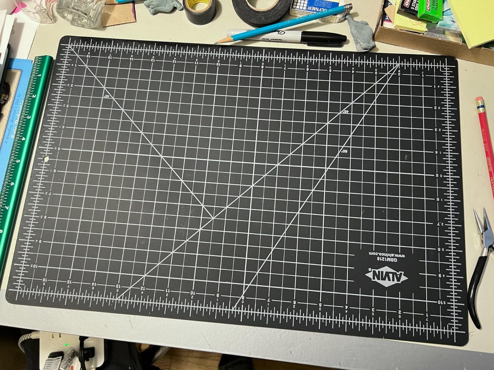 ALVIN GBM Self-Healing Cutting Mat 36 x 48 inch | Double-Sided Green/Black | 5-Layer Gridded Surface for Arts, Crafts and Sewing - Model GBM3648 customer photo 2