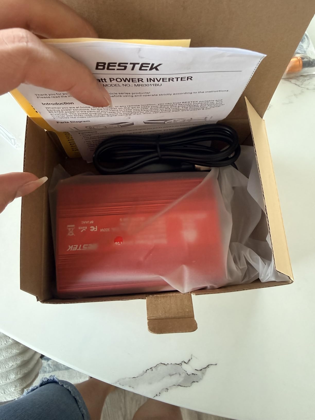 BESTEK Power Inverter DC 12-17V to AC 110V - 300W Car Plug Adapter Outlet customer photo 2