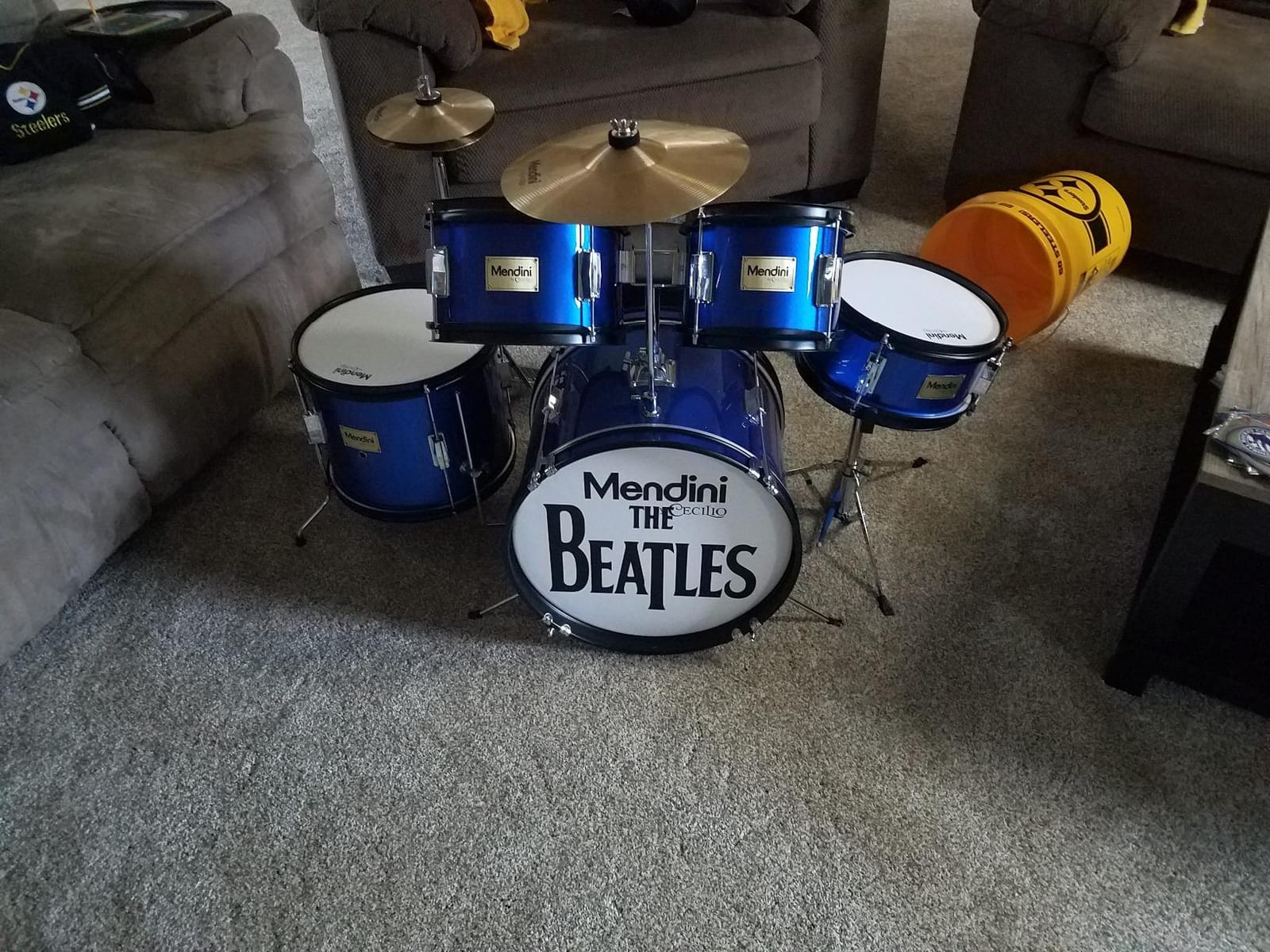 Mendini by Cecilio 5 Piece 16 Inch Junior Drums Set - Metallic Blue customer photo 2