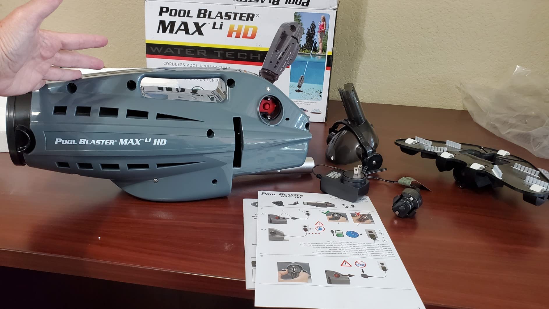 POOL BLASTER Max HD Cordless Pool Vacuum - Heavy-Duty Cleaning with High Capacity, Handheld Rechargeable Swimming Pool Cleaner for Inground & Above Ground Pool, Hoseless Design by Water Tech customer photo 1