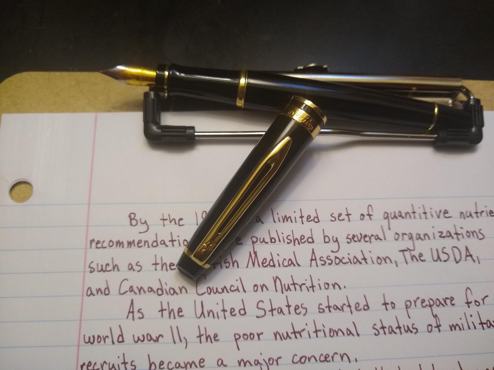 Waterman Expert Fountain Pen, Gloss Black with 23k Gold Trim, Fine Nib, Includes Gift Box - Luxury Writing customer photo 1