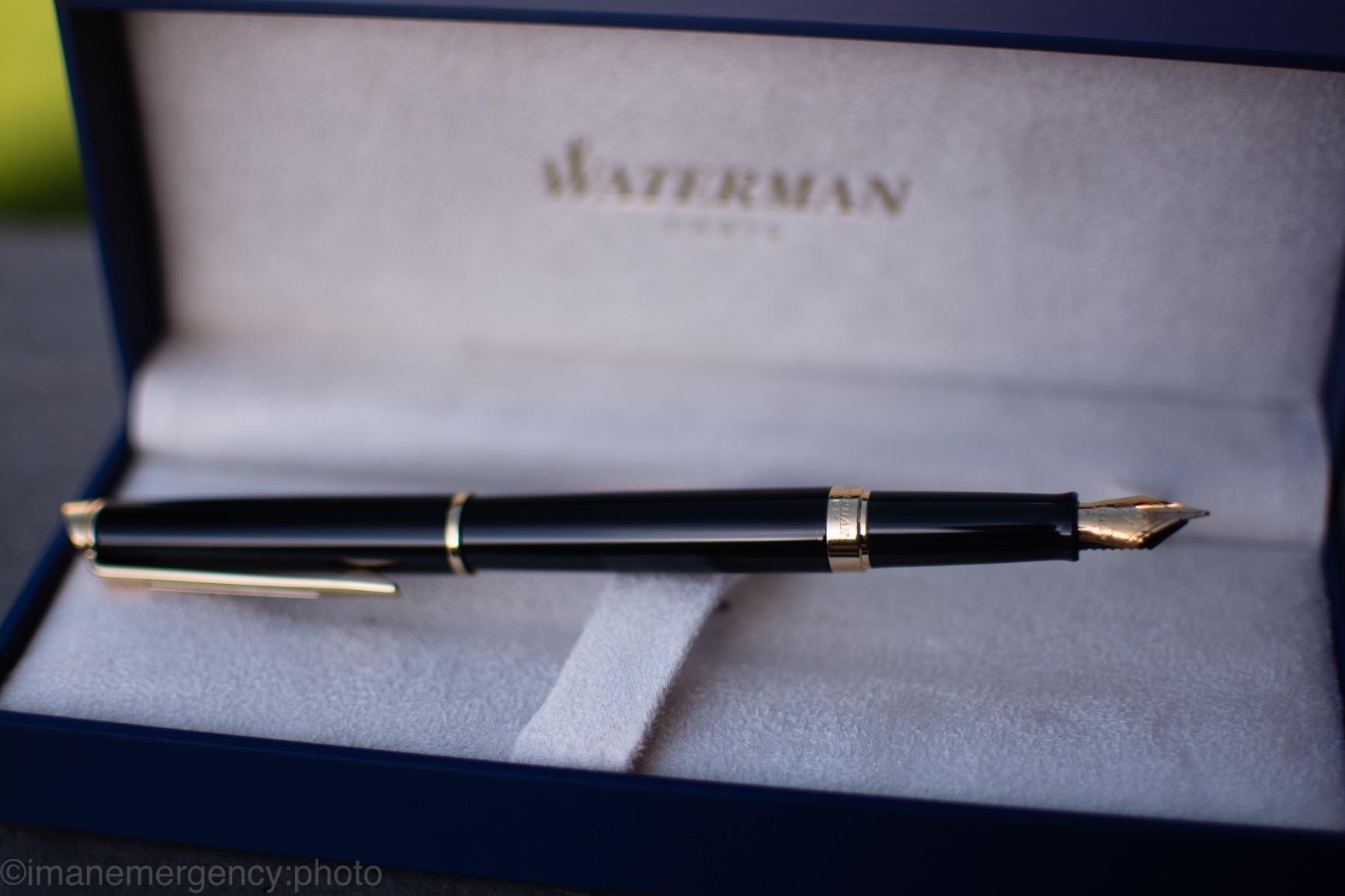 Waterman Expert Fountain Pen, Gloss Black with 23k Gold Trim, Fine Nib, Includes Gift Box - Luxury Writing customer photo 2