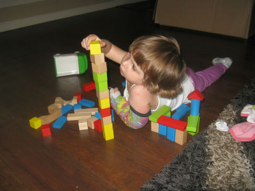 Hape Maple Wood Kids Building Blocks Stacking Wooden Block Educational Toy Set for Toddlers, 50 Brightly Colored Pieces in Assorted Shapes and Sizes customer photo 1