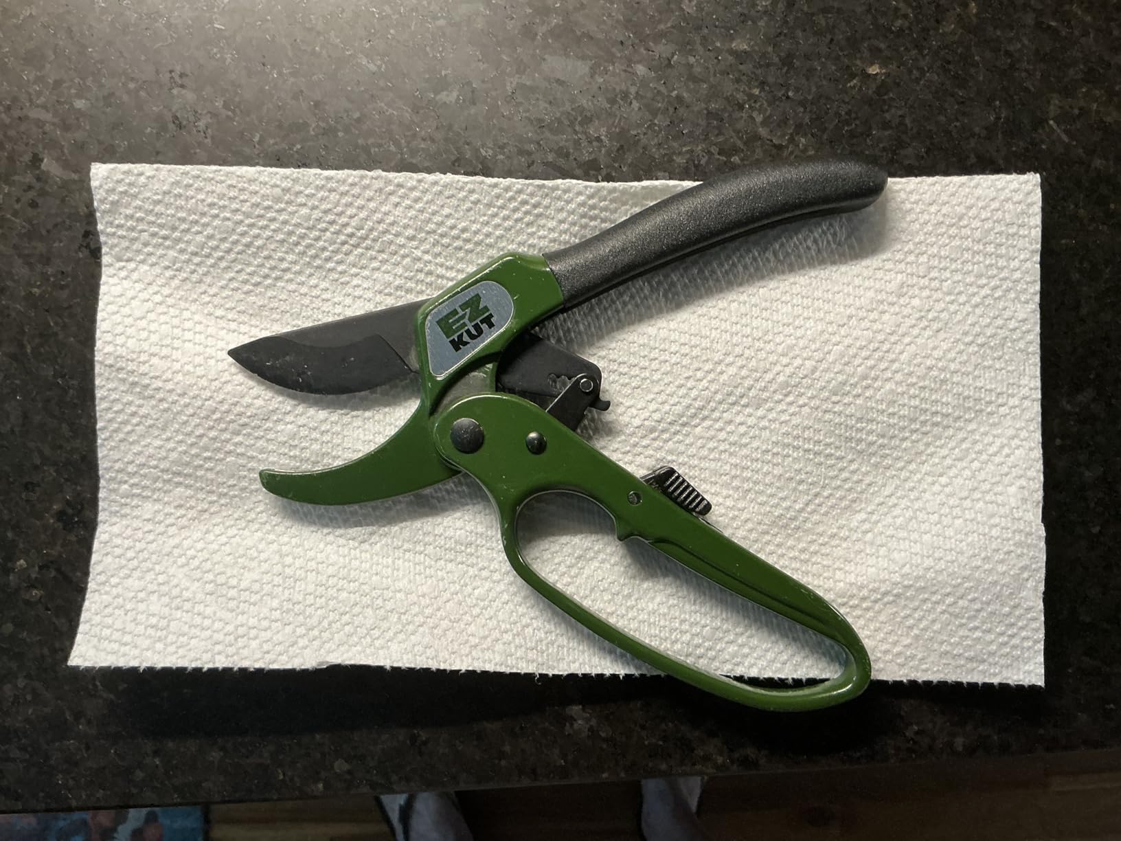 EZ Kut Heavy Duty Pruning Shears Green - with Ratcheting Action Great Garden Hand Tool Clippers Gardening pruners arthritis tools Ratcheting Anvil Hand Pruner Pruning Shears Heavy Duty Since 1988 customer photo 2