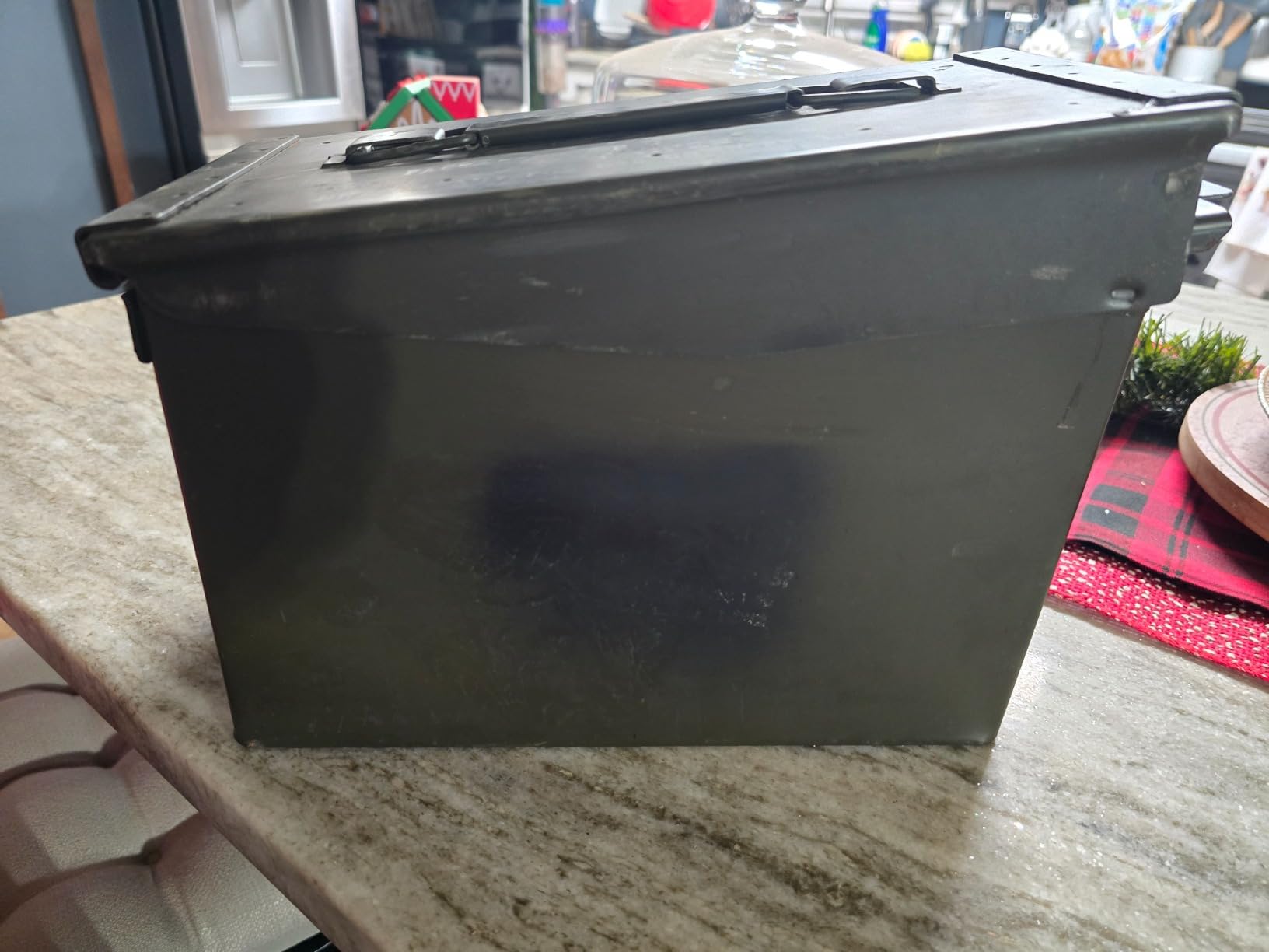 U.S. G.I. M2A1 50 Cal Ammo Can Organizer (OD Green) - Watertight Seal Metal Storage Box w/ Hinged Lid & Secure Latch – Ideal Ammo Can Surplus for Gear, First Aid, & Survival Supplies customer photo 2