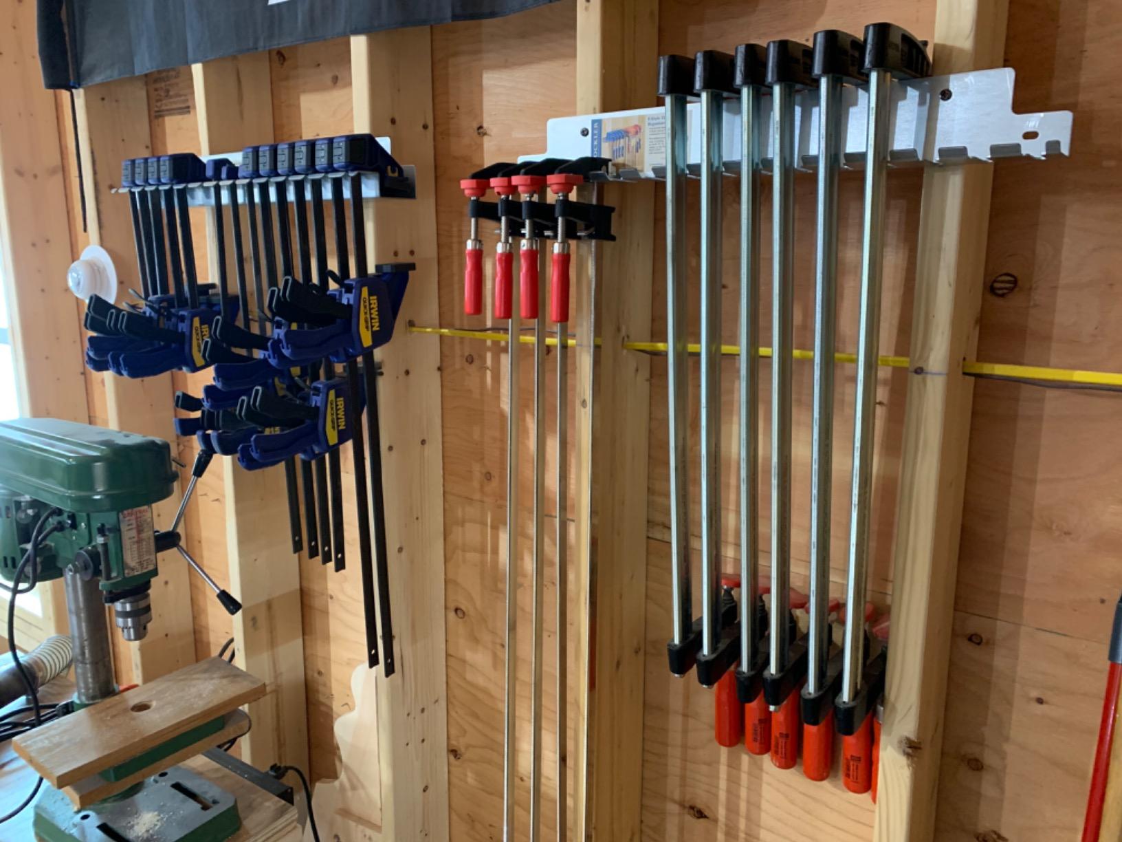 Quick-Release Bar Clamp Rack – Tool Storage Rack Holds 15 Bar Clamps - Sturdy Galvanized Steel Bar Clamp Rack - 24-3/8