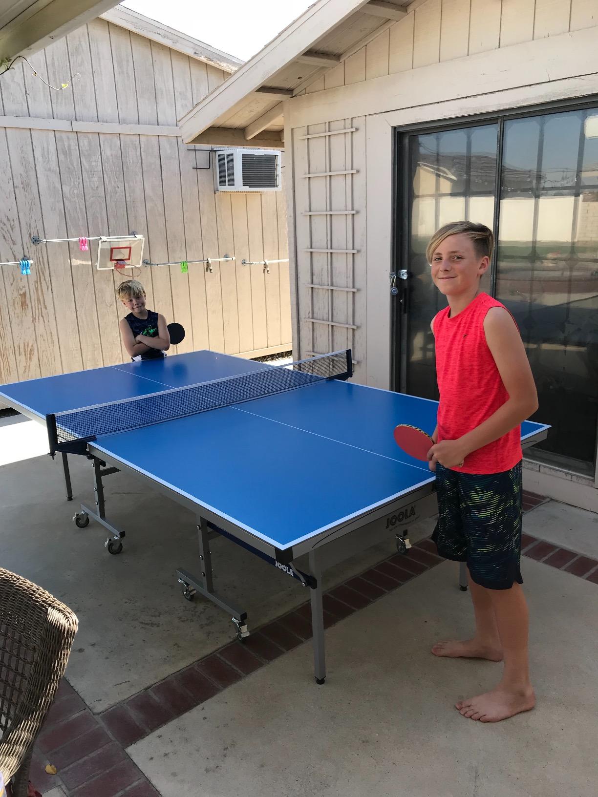 JOOLA NOVA Outdoor Ping Pong Table with Waterproof Table Tennis Net Set - Quick Assembly - All Weather Aluminum Composite Surface - Tournament Quality - Indoor & Outdoor Compatible customer photo 1