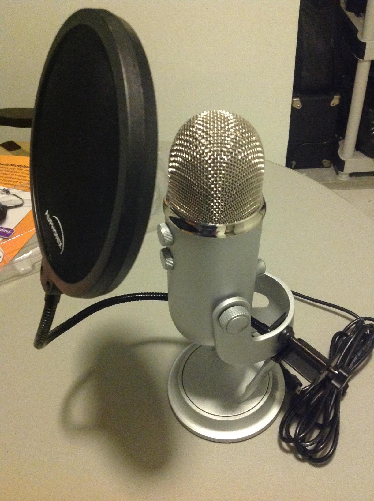 Pop Filter Screen for Microphones - Gooseneck Clamps Compatible with Blue Yeti Microphone - Great Gift customer photo 1