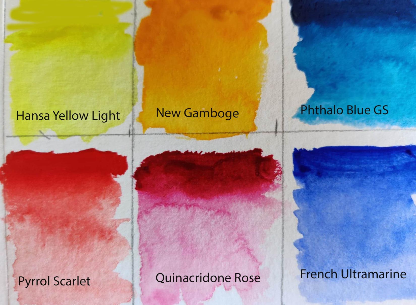 DANIEL SMITH 285610005 Extra Fine Essentials Introductory Watercolor, 6 Tubes, 5ml, Blue/Transparent/Yellow, 0.17 Fl Oz (Pack of 6) customer photo 1