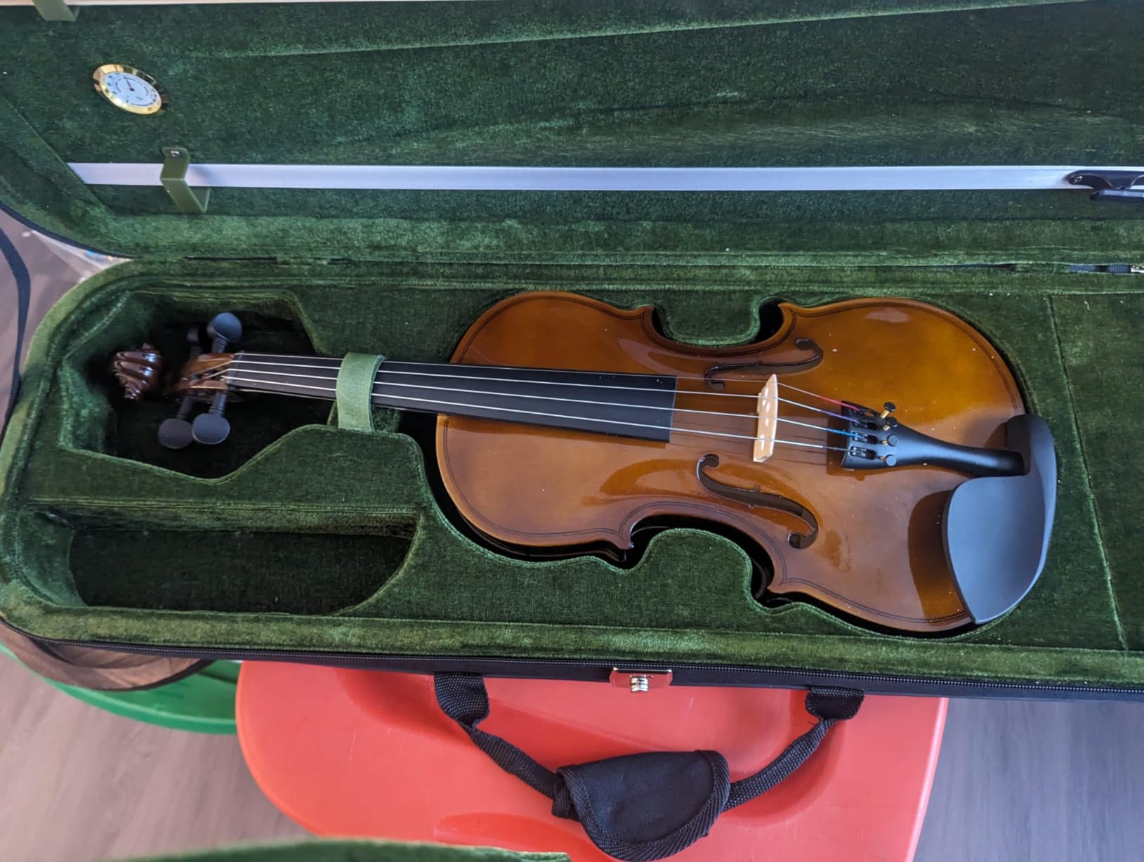 SKY 4/4 Full Size Professional Oblong Shape Lightweight Violin Hard Case with Hygrometer customer photo 1