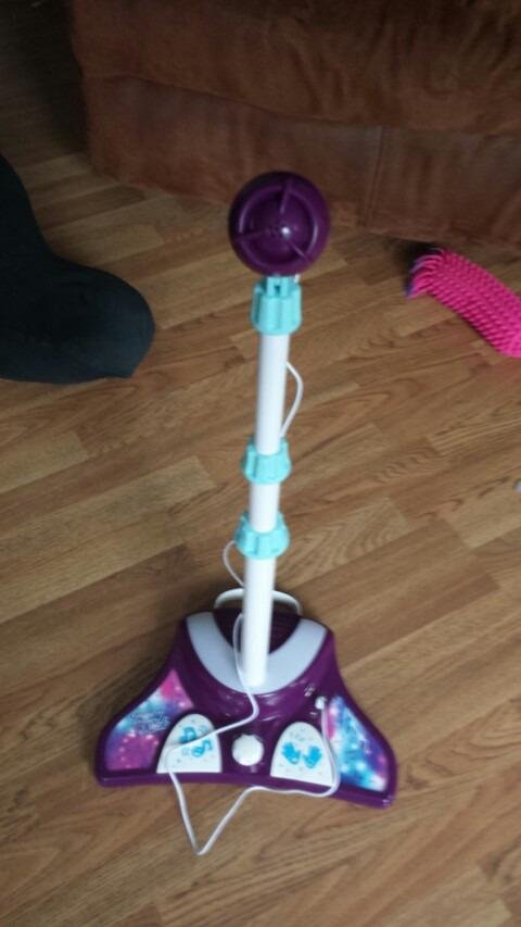 Little Pretender Kids Karaoke Machine, 2 Mics, Adjustable Stand & Lights customer photo 1