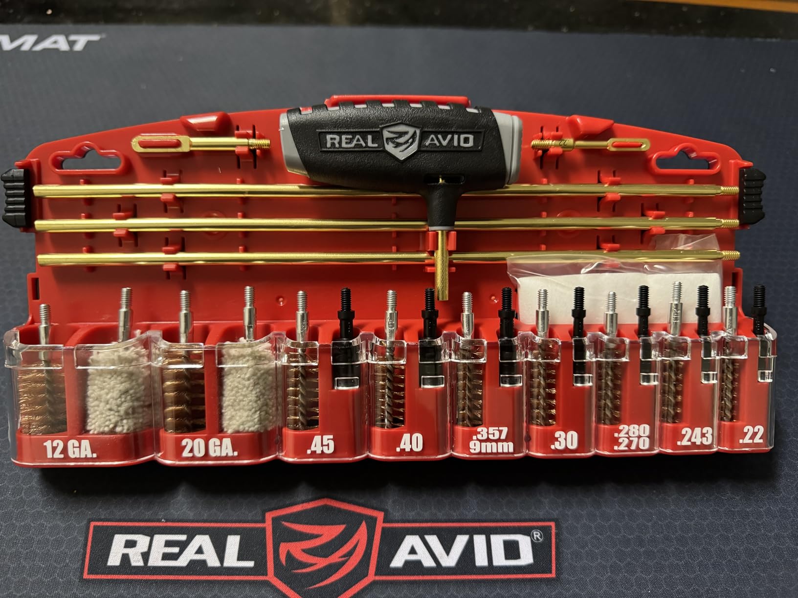 Real Avid Gun Boss Pro Universal – 12 Ga., 20 Ga., .45, .40, .357, .38, 9MM, .30, .280, .270, 7MM, .243, .22 ca. universal gun cleaning kit customer photo 2